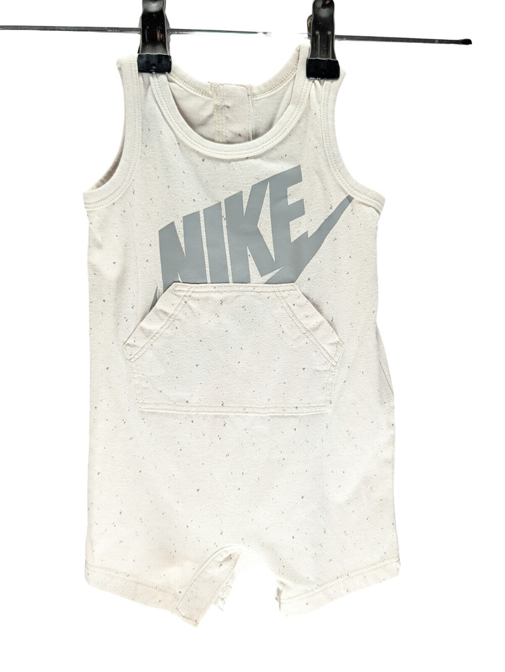 Nike Romper Baby 3 Months 3M Logo Pocket Speckled Cream